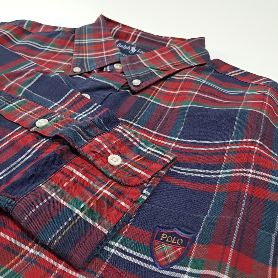 CL365 L 폴로 90s 코튼 빅셔츠 타탄체크 멀티 셔츠 남방 상품이미지3