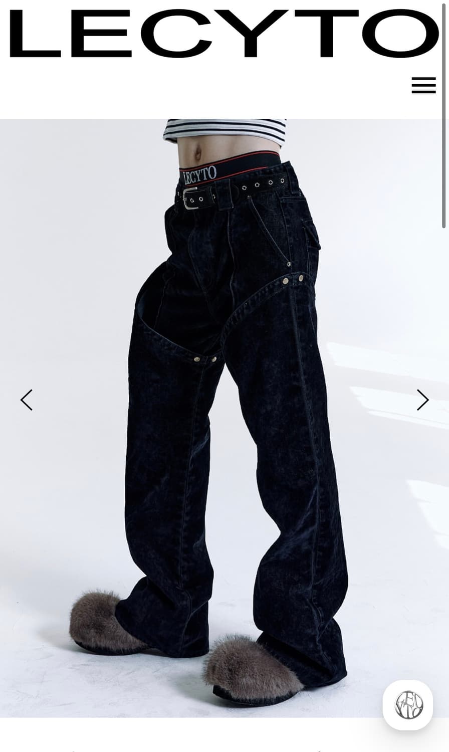 Lecyto Transform Velvet Denim Pants blue 상품이미지5