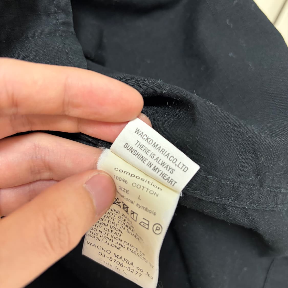 와코마리아 Wacko Maria 아미 셔츠 립스탑 코튼 자켓 블랙 L  상품이미지8