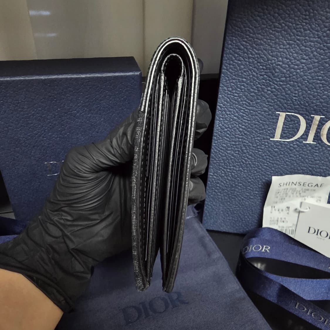 {클로젯}[풀구성+영수증]디올 새들 디올 오블리크 자카드 반지갑 상품이미지5