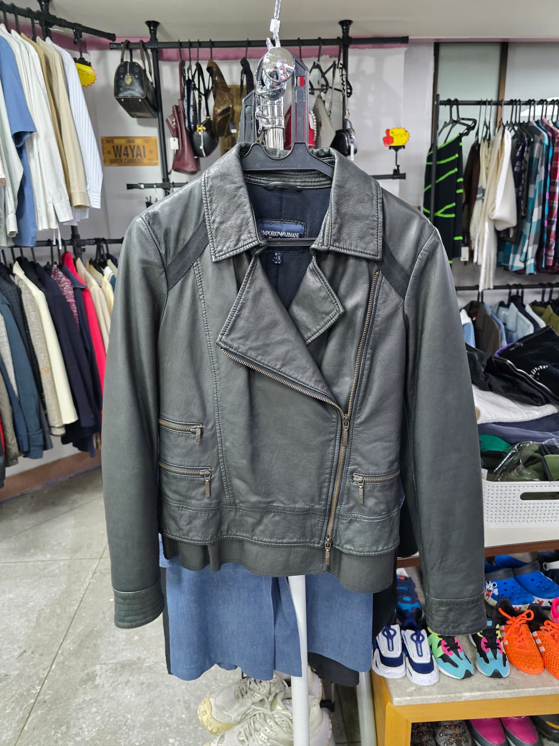 엠포리오 아르마니 블랙 가죽 라이더 자켓 (1237) 상품이미지1