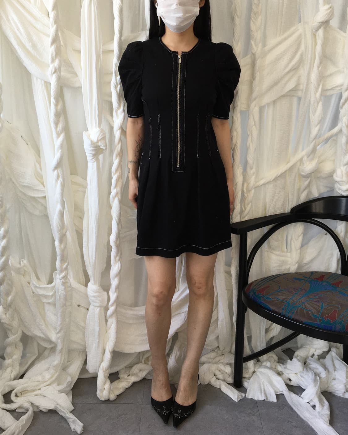 Stitch point puff onepiece 상품이미지7