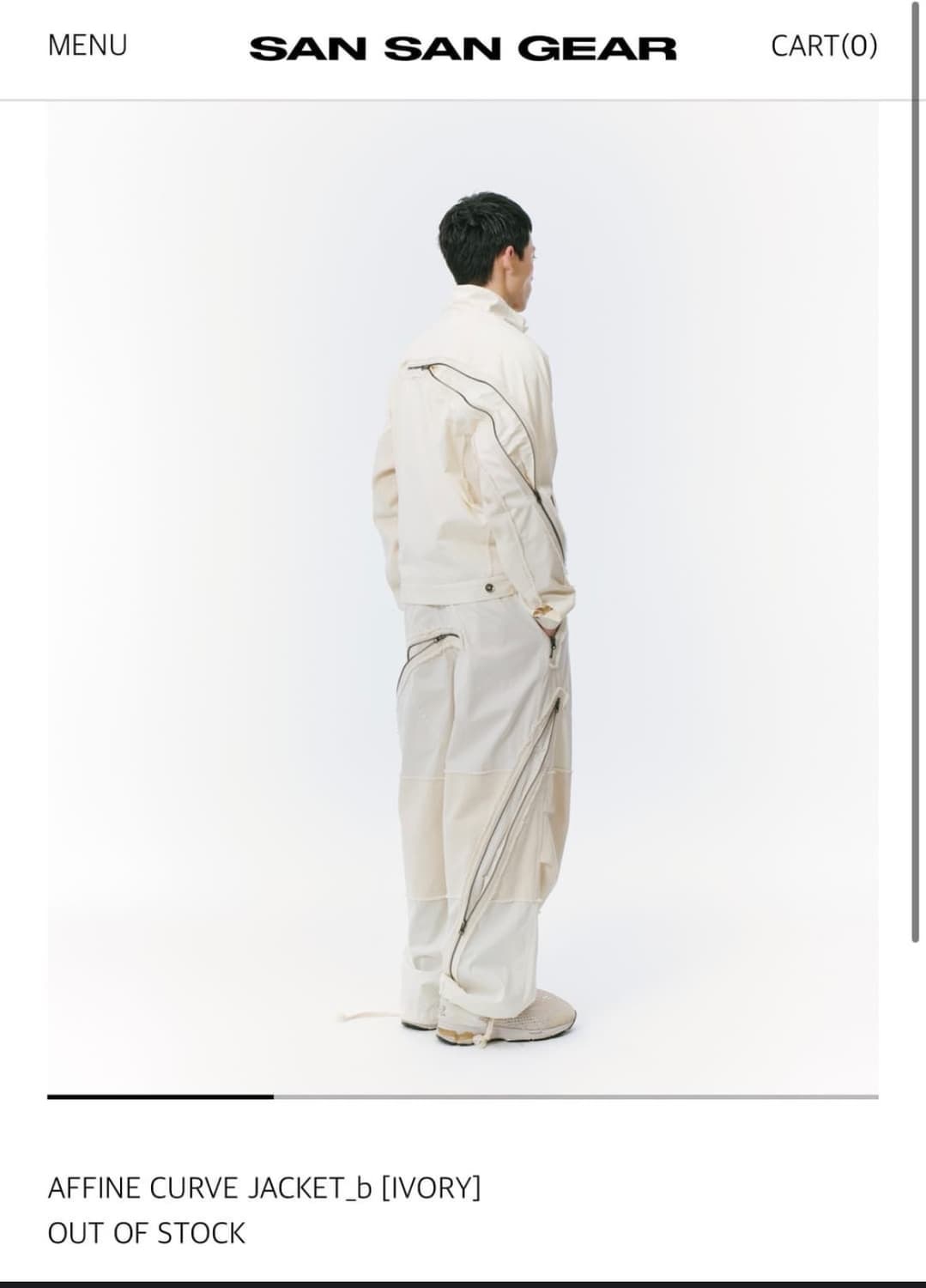 산산기어 어파인 커브 자켓 아이보리 상품이미지3