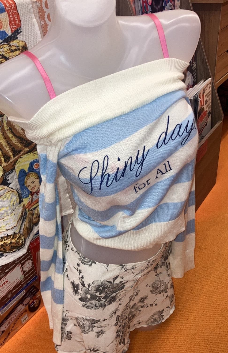 jpn 오프숄더 스트라이프 니트 상품이미지3