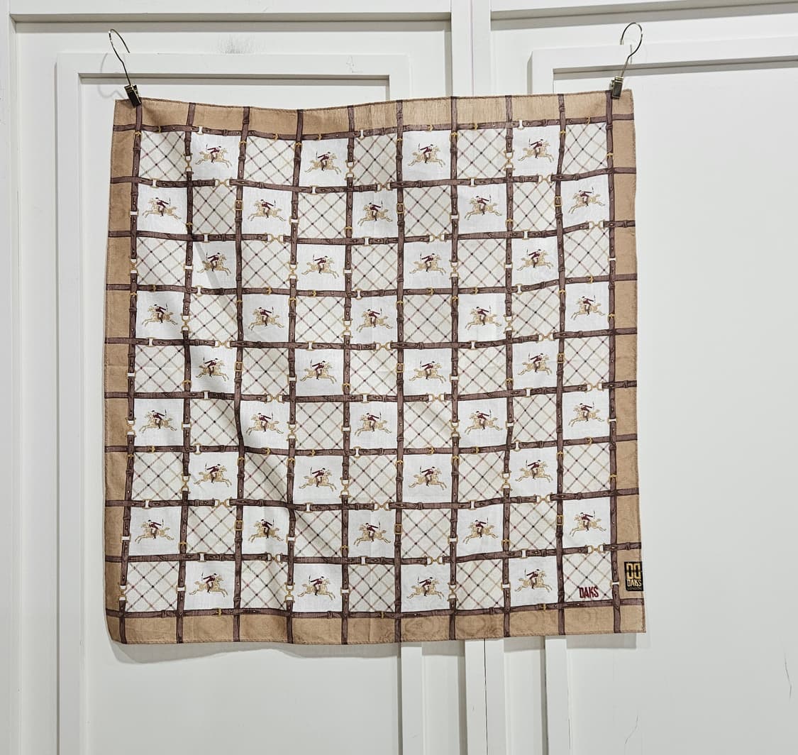 닥스(DAKS) 런던 승마 체크 손수건 새상품 상품이미지2