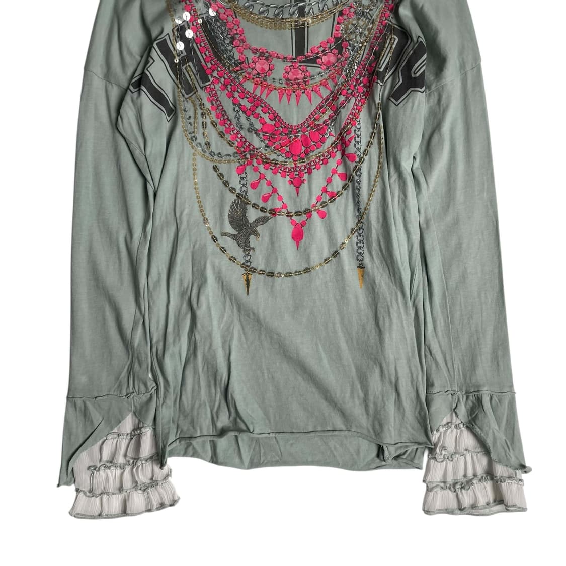 Denny rose 비즈 목걸이 러플 롱 슬리브 (italy)   상품이미지3