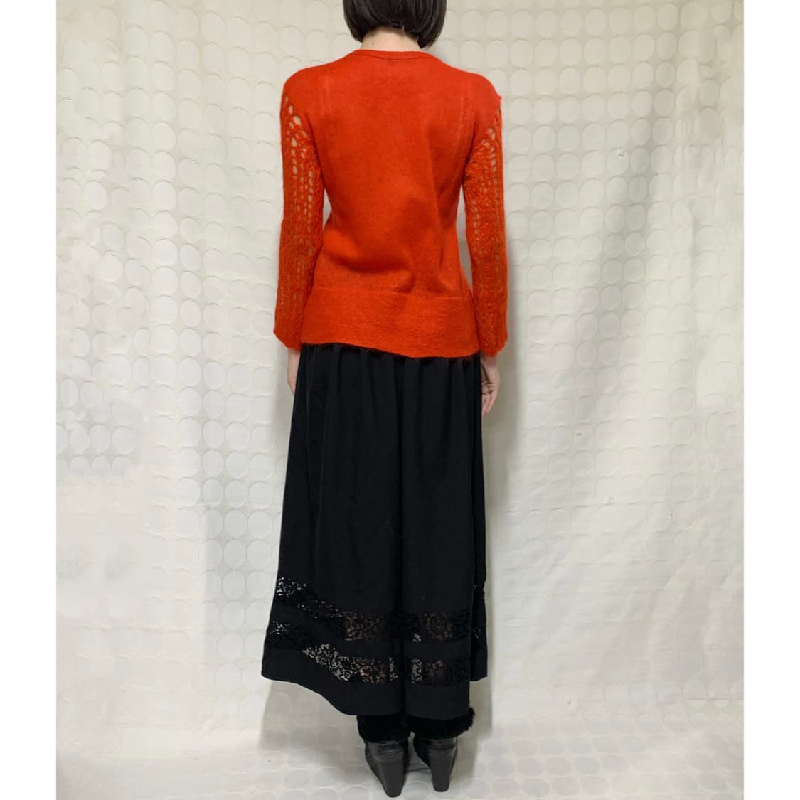 comme des garçons 레드 울 펀칭 니트 상의 상품이미지1