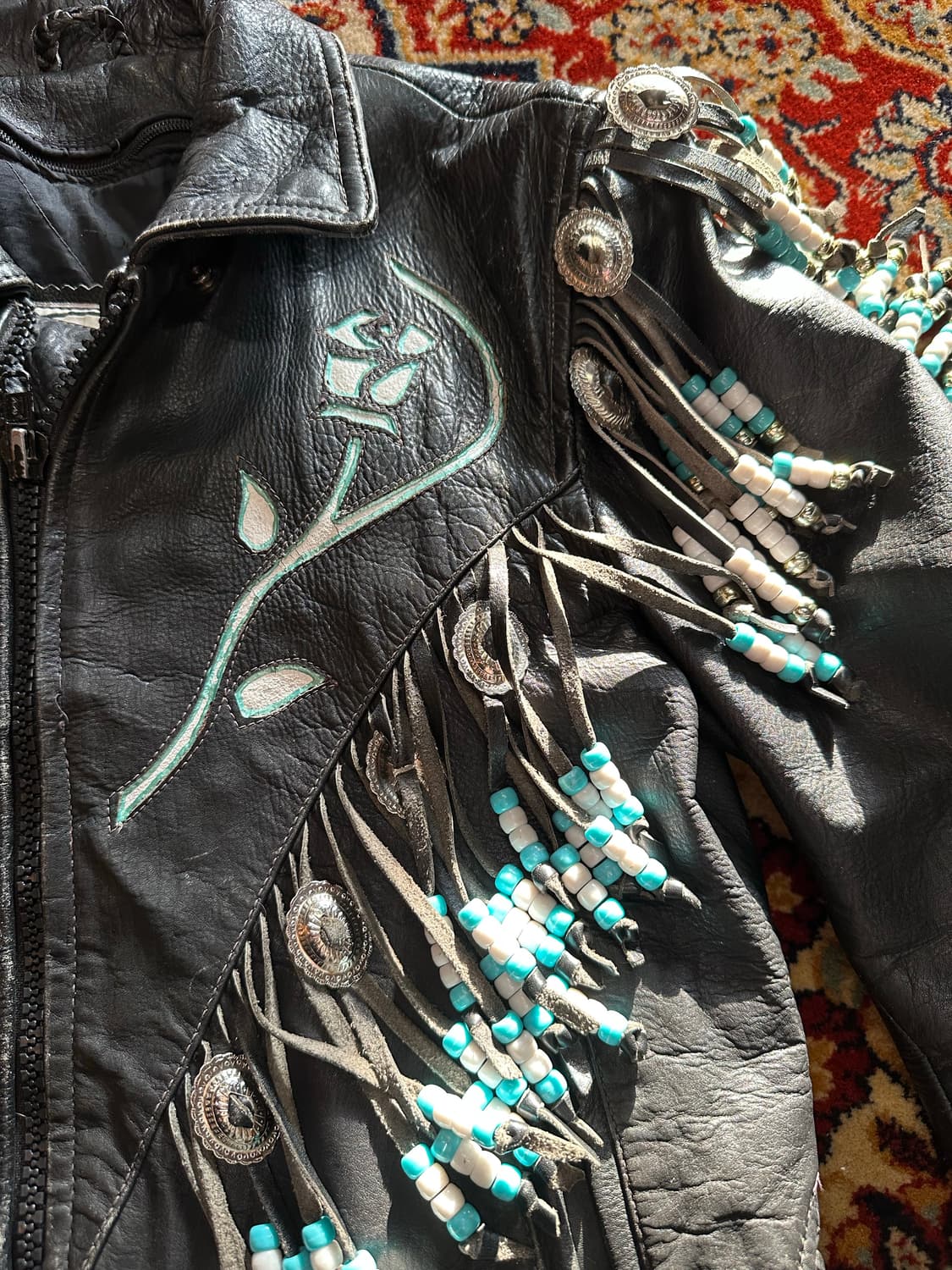 Route 66 '사우스웨스트 로즈' 비즈 프린지 라이더 자켓 (36) 상품이미지2