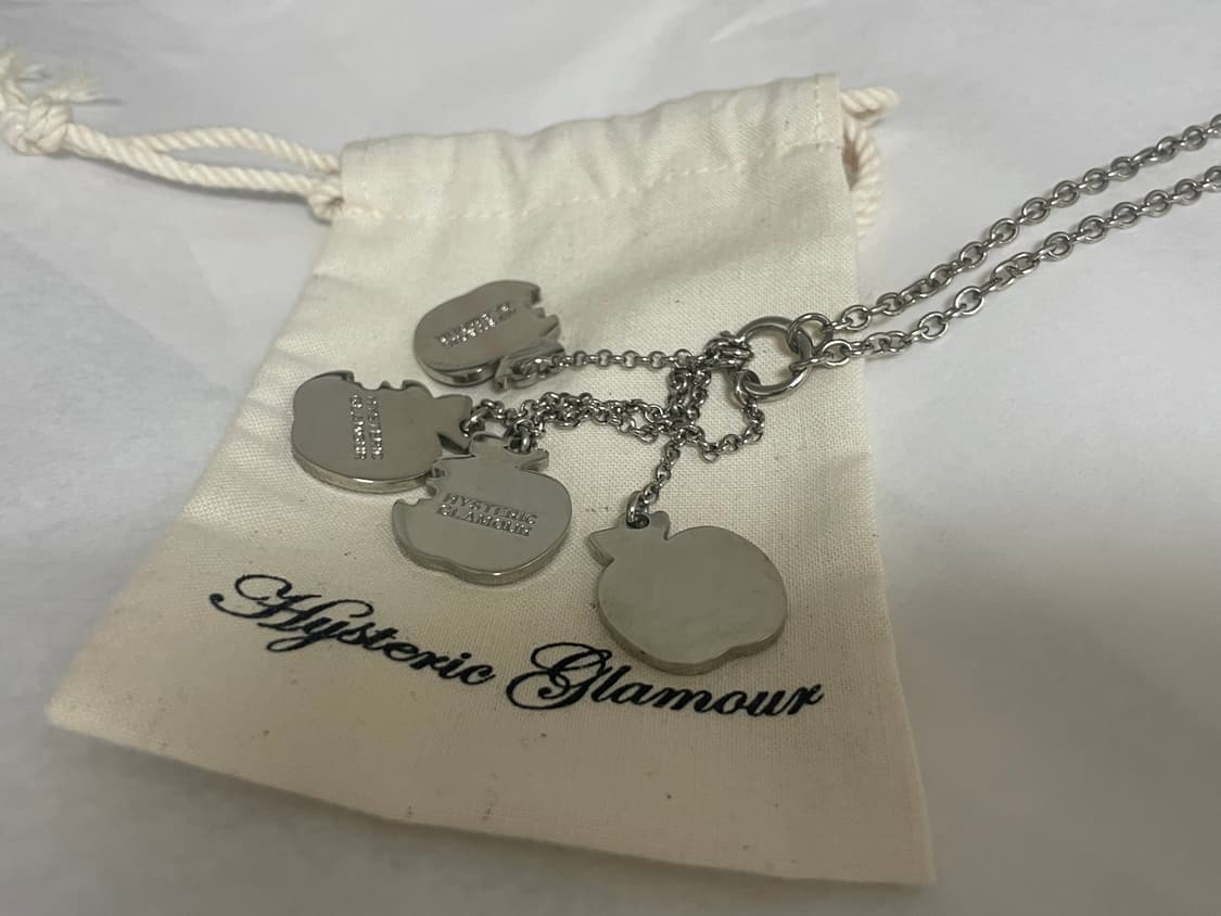 히스테릭글래머 - 애플 해골 목걸이 black 상품이미지3