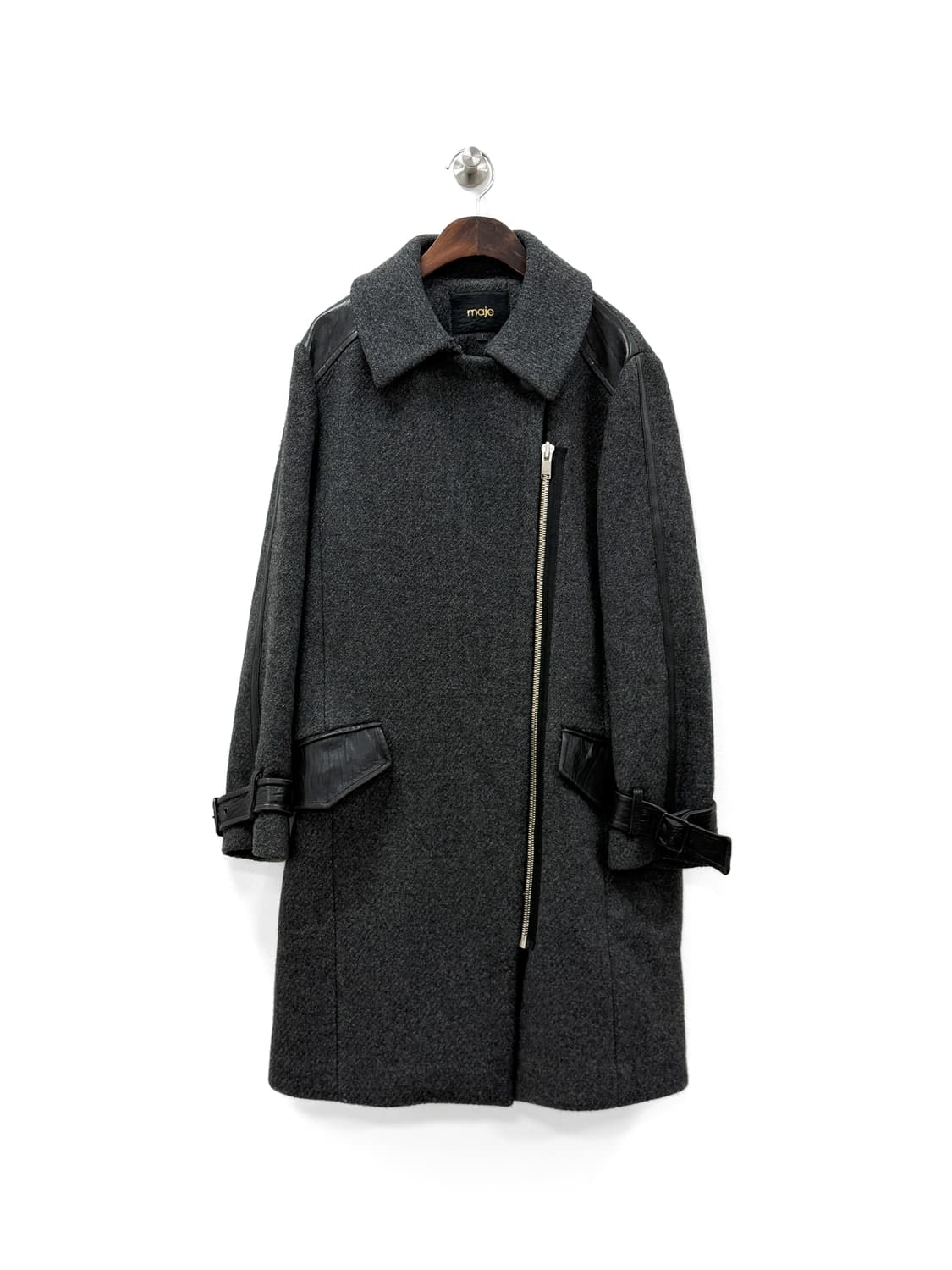 마쥬 울 블렌드 램스킨 디테일 코트 상품이미지1