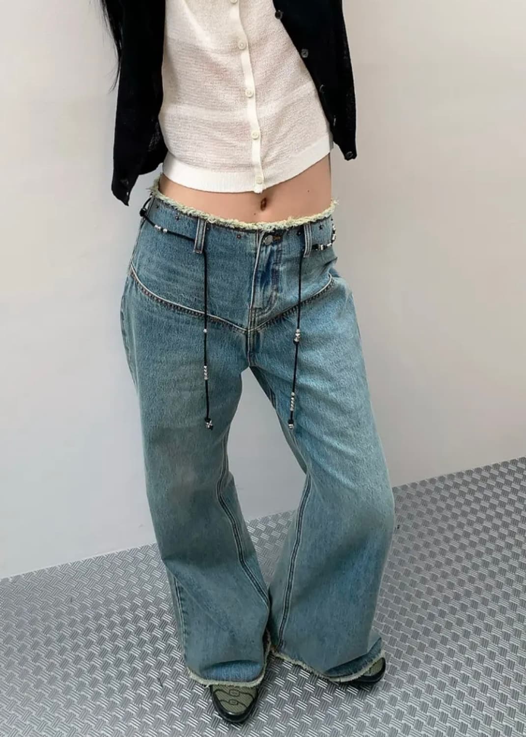 다이애그널 와이드 부츠컷 데님 S 상품이미지3