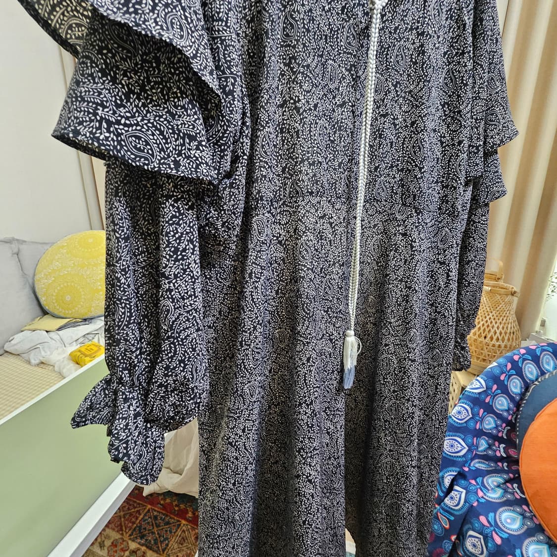 프릴 쉬폰 롱 원피스 프리사이즈 상품이미지4