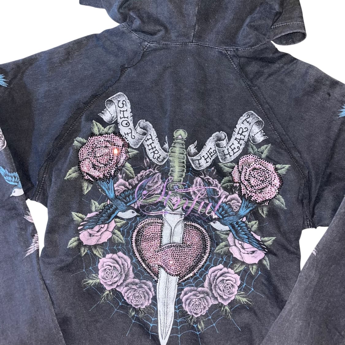 sinful 올드스쿨 큐빅 프린팅 후드집업 y2k 펑크 갸루 상품이미지3