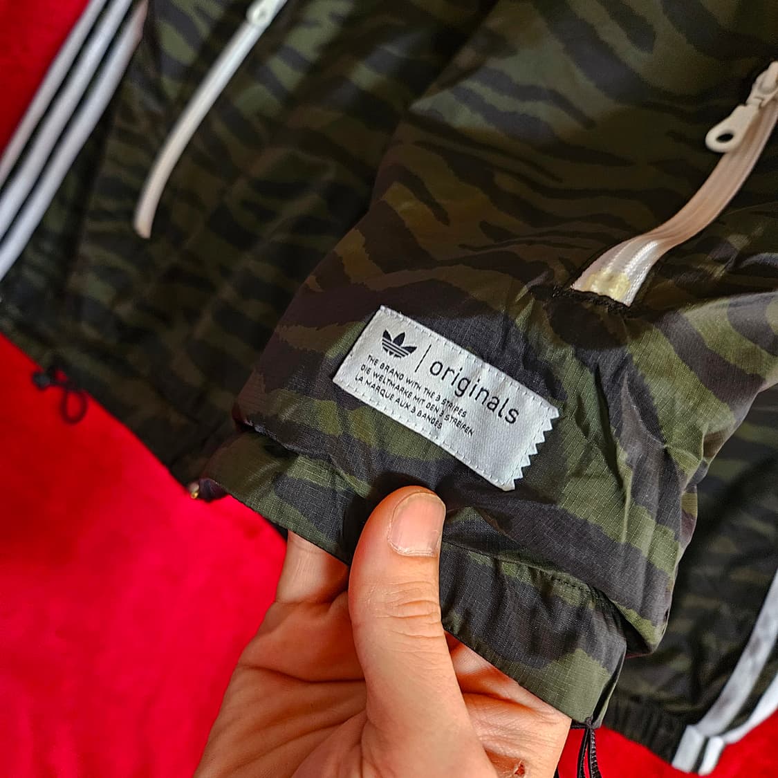 아디다스(Adidas) 지브라 카키 삼선 리버시블 양면 자켓 100 상품이미지6
