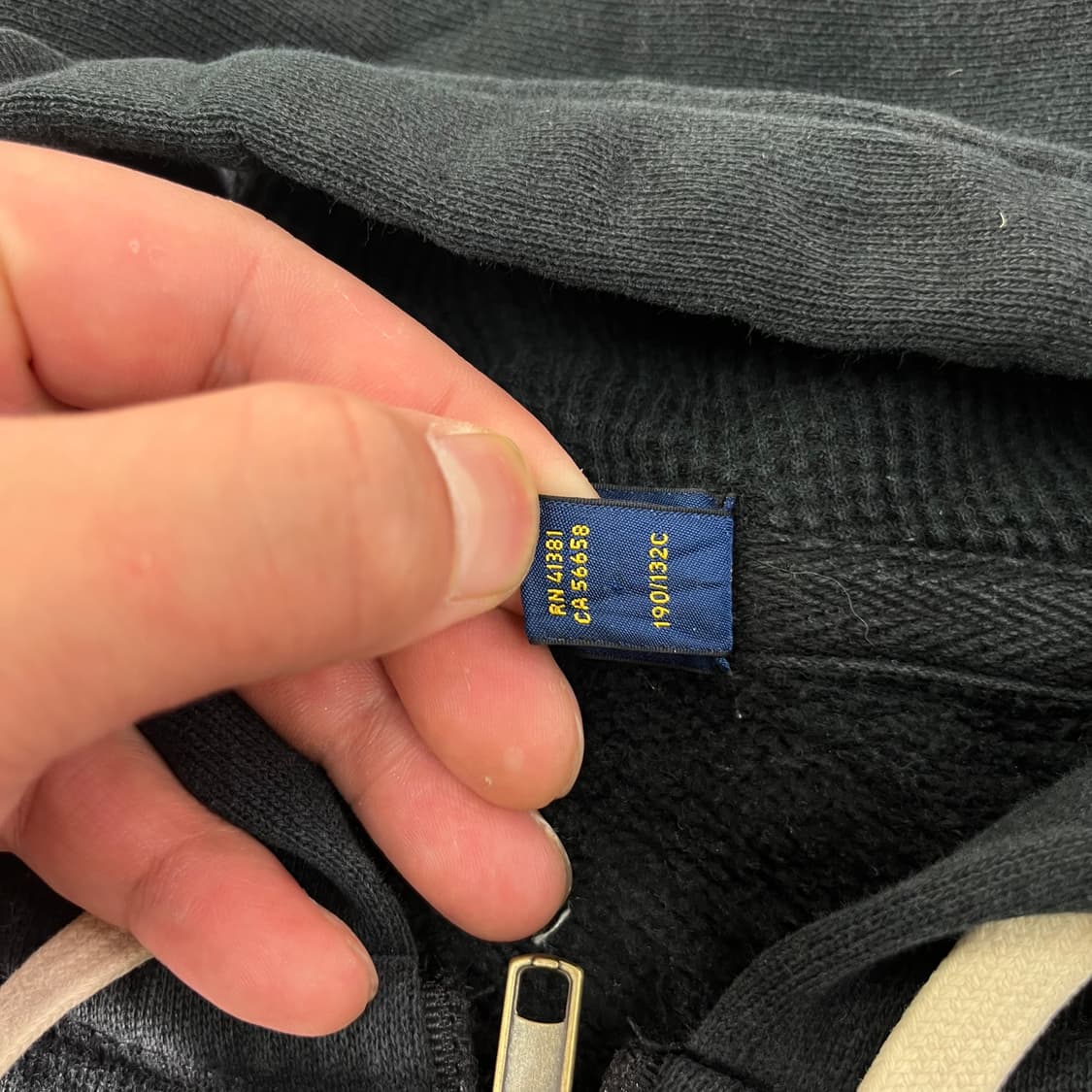 110 폴로랄프로렌 와플 블랙 후드집업  상품이미지3