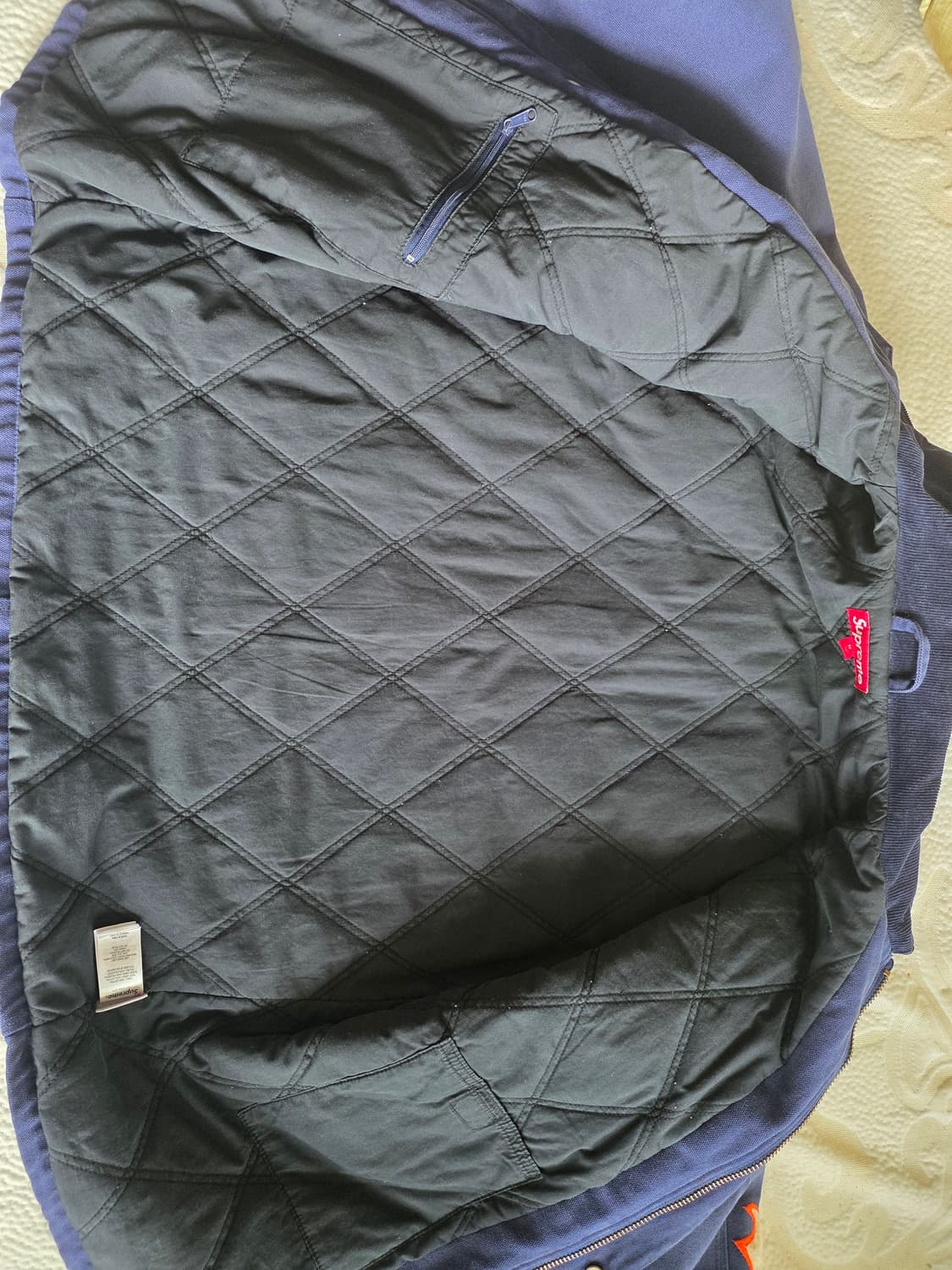 [M] 슈프림 올드 잉글리쉬 캔버스 자켓 네이비 상품이미지3