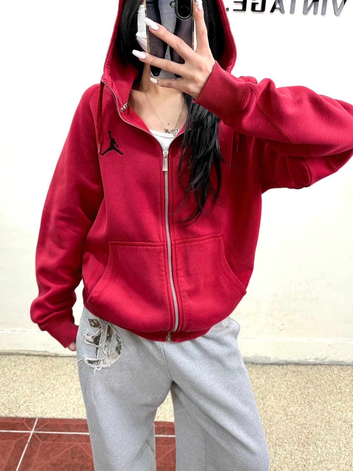 조던 후드집업 레드 상품이미지1