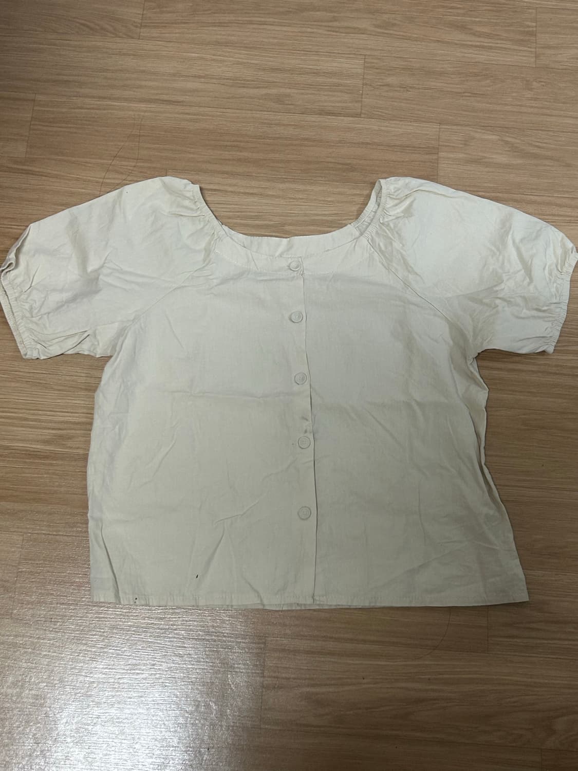 연노랑 퍼프 반팔 블라우스 상품이미지1