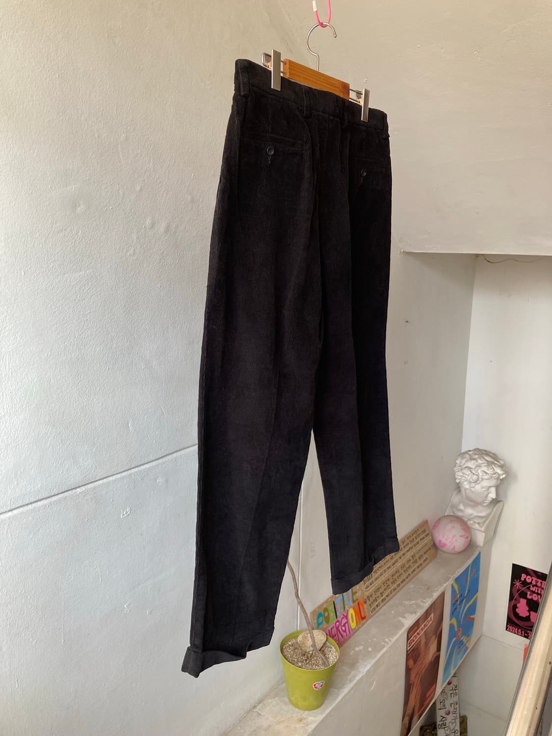 빈티지 베이직 블랙 골덴 팬츠 상품이미지8