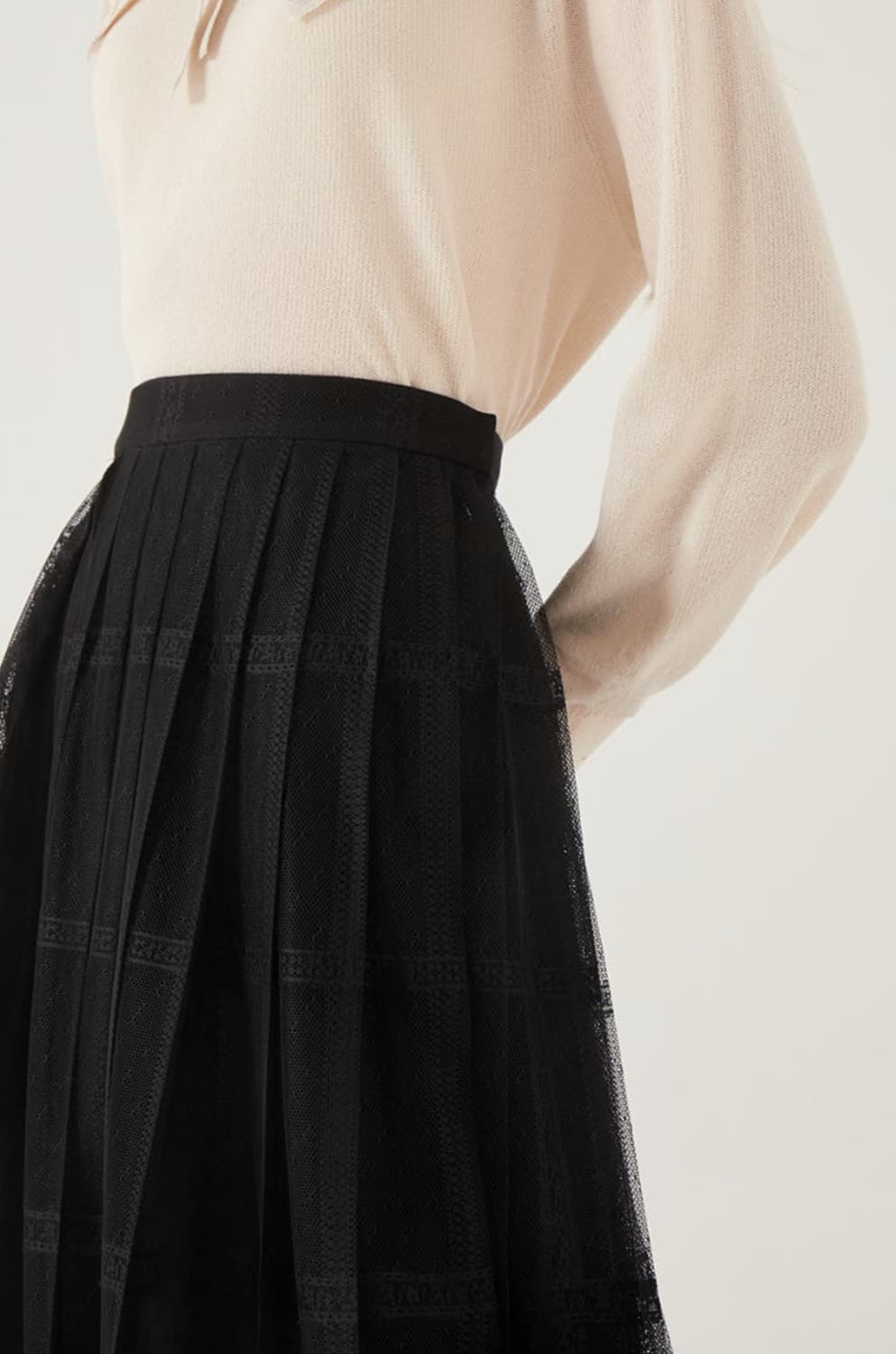 [SJSJ] 여성 레이스 튤 롱 스커트 상품이미지3