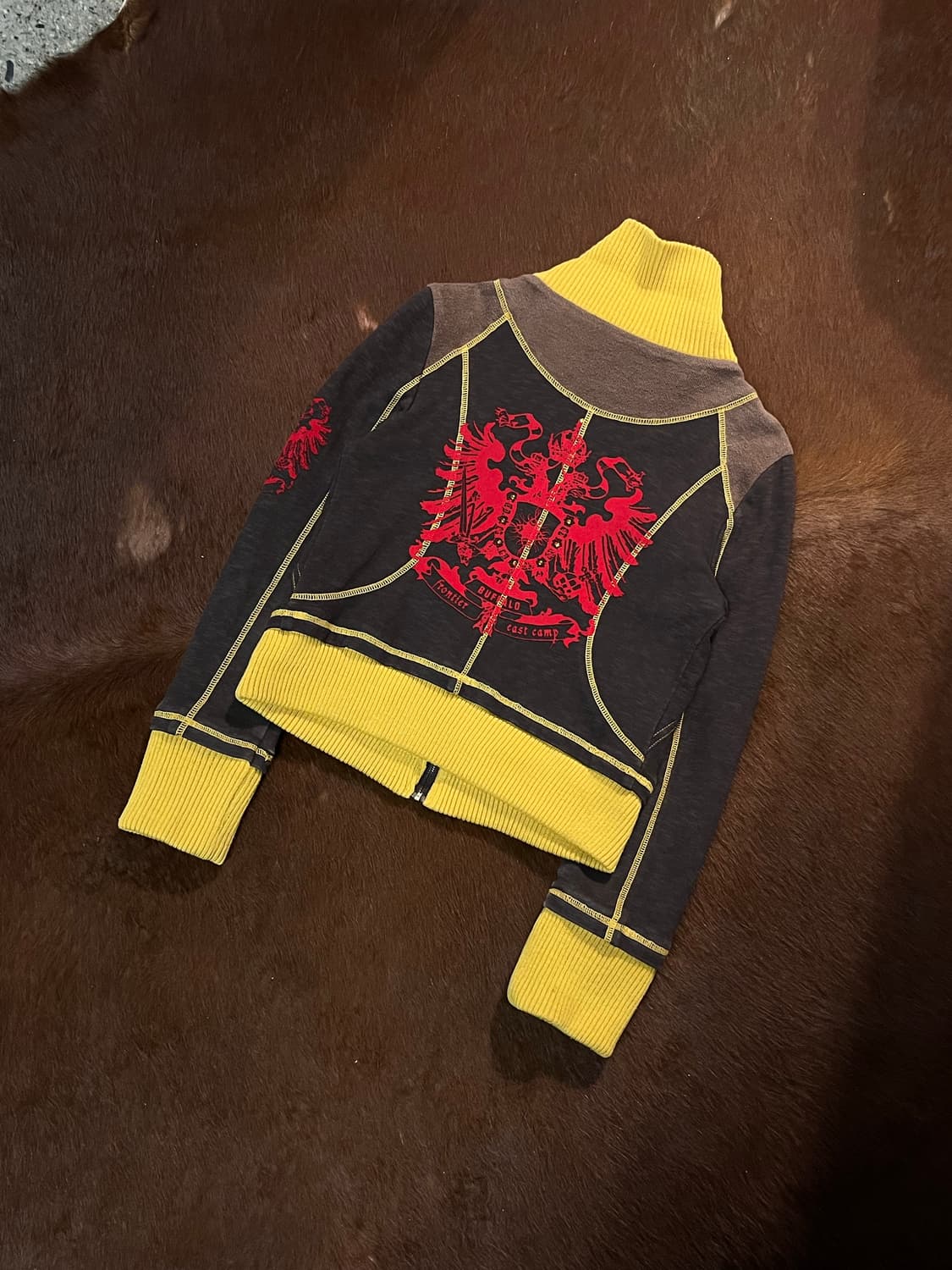 빈티지 하이넥 배색 자켓 상품이미지1