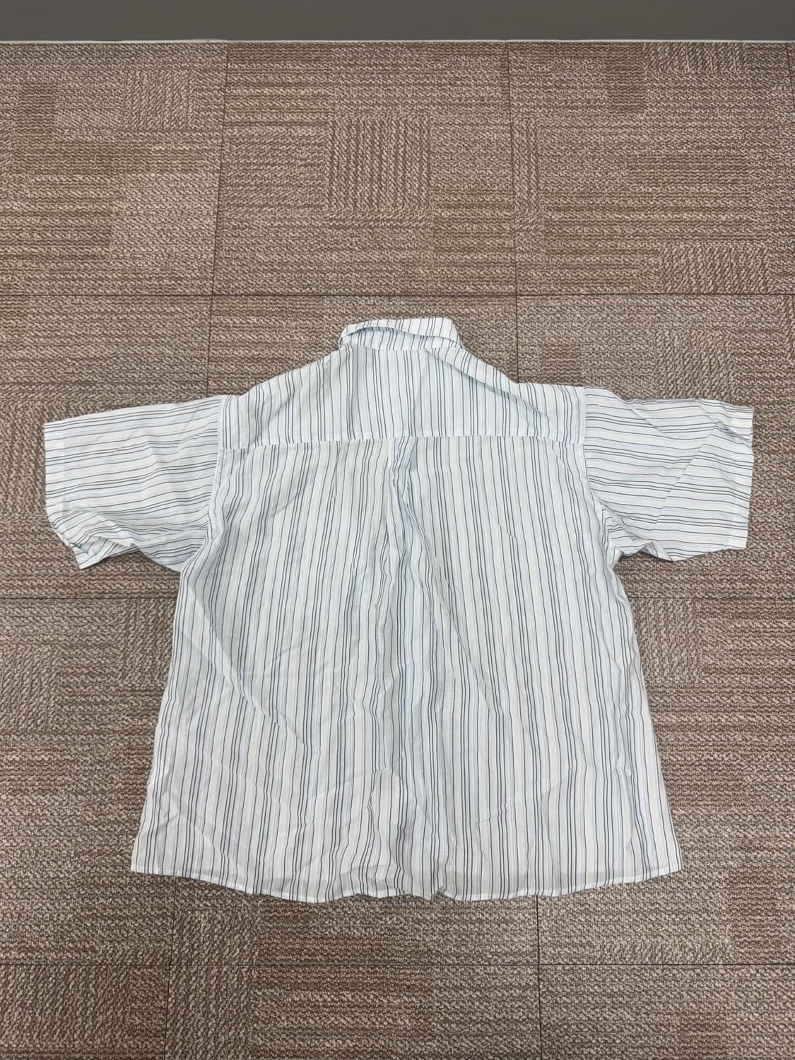 파트리먼트 멀티 스트라이프 a-라인 오버핏 하프 셔츠 스카이 상품이미지5