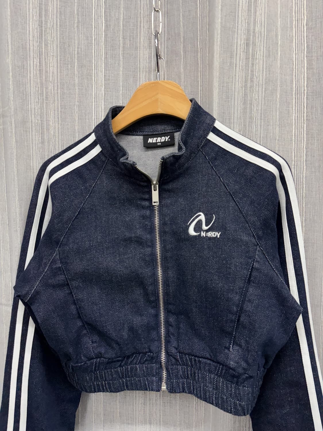 널디(NERDY) 데님 크롭 트랙탑 져지 자켓 상품이미지4