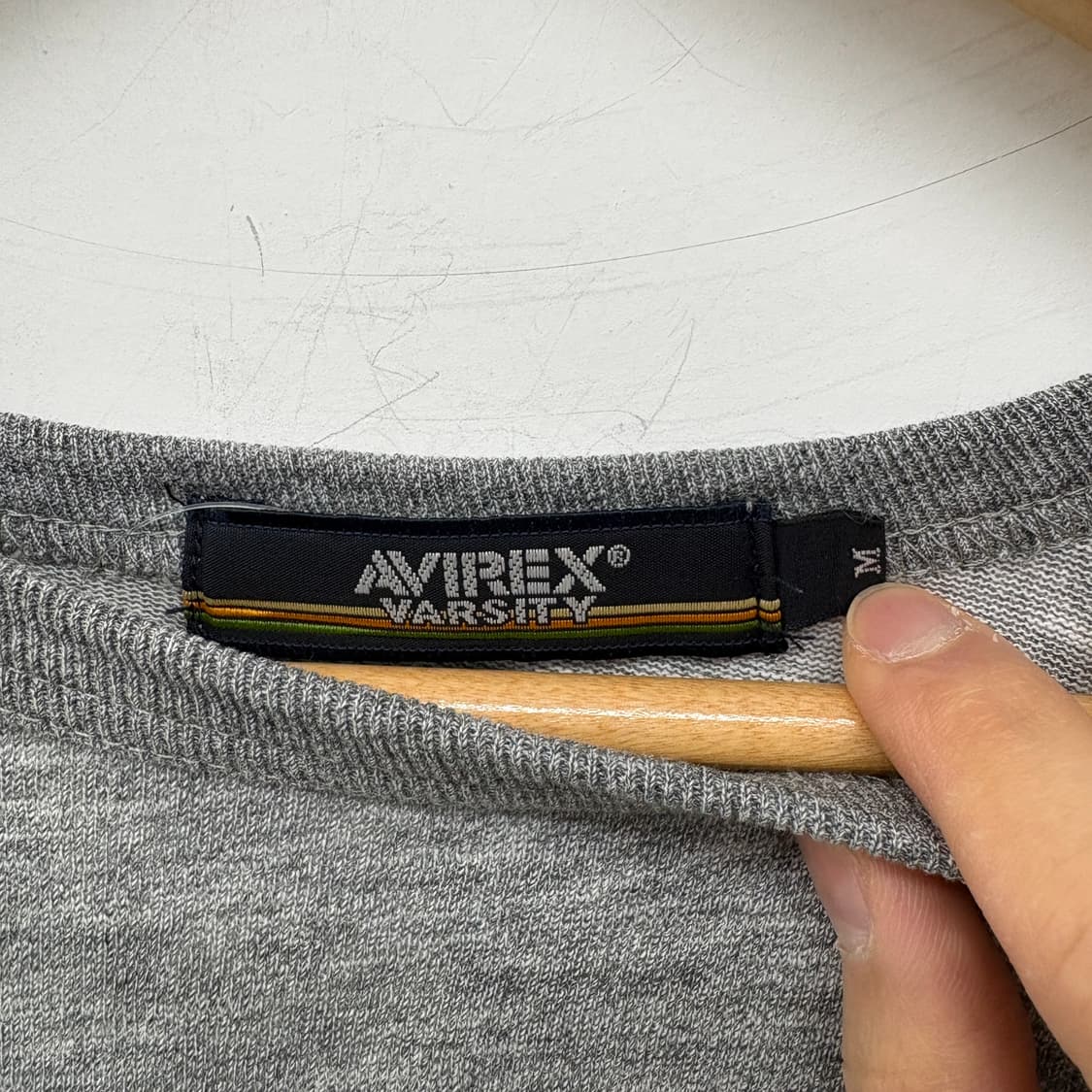 빈티지 아비렉스 회색 7부 래글런 티셔츠 여성L 상품이미지4