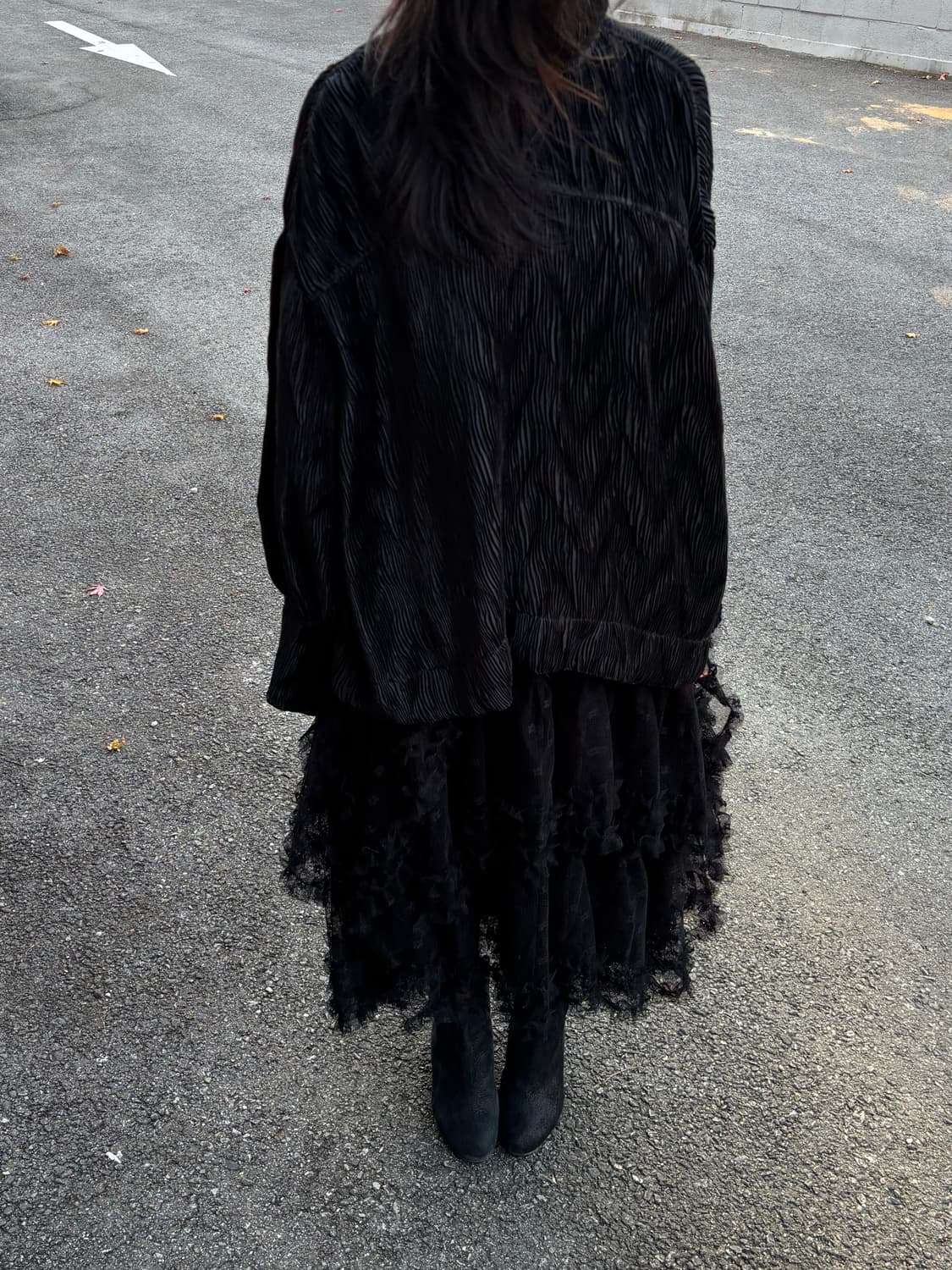 가니 플리츠 하이넥 블라우스 상품이미지4