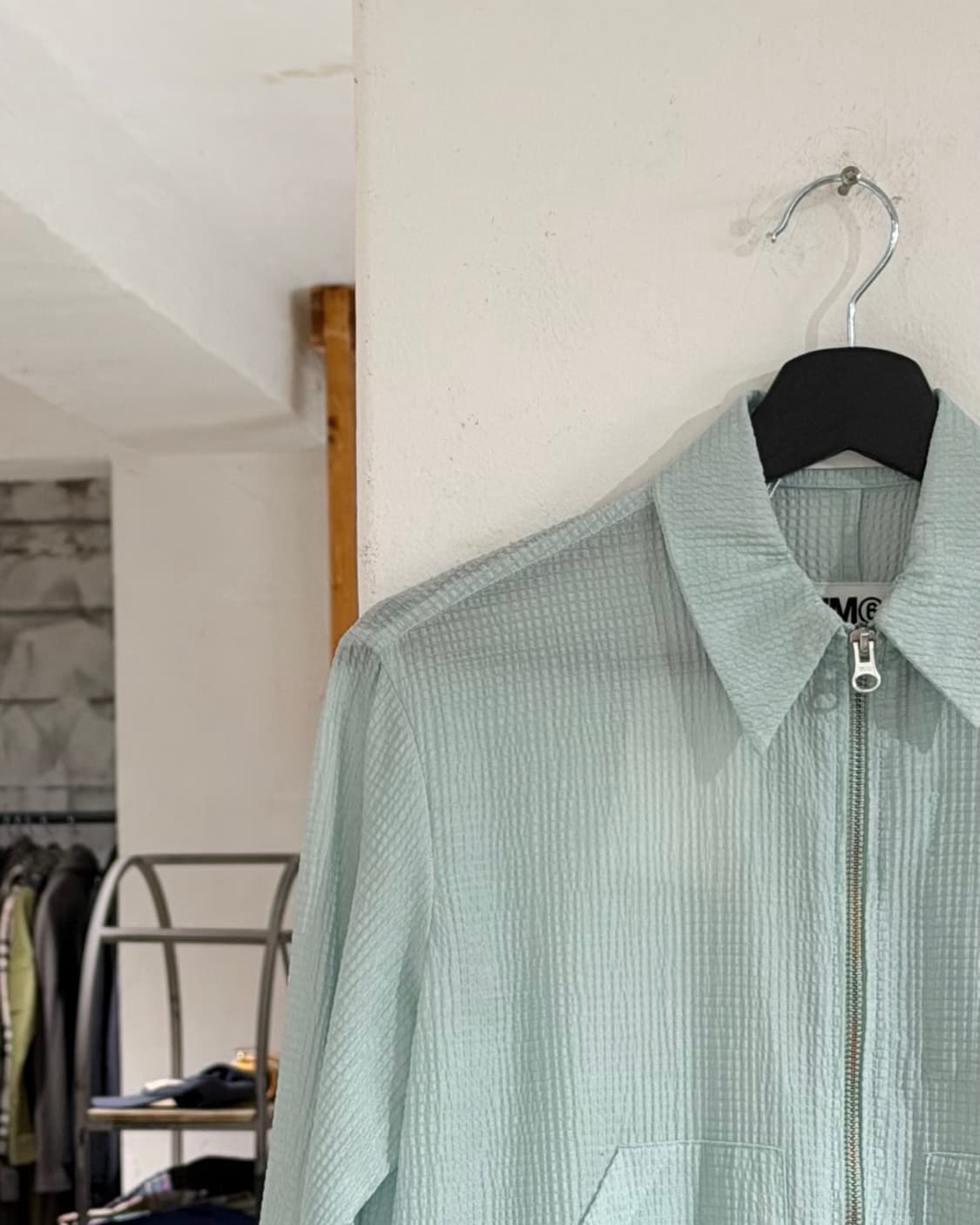 mm6 민트 시어서커 카라 집업 자켓 상품이미지2