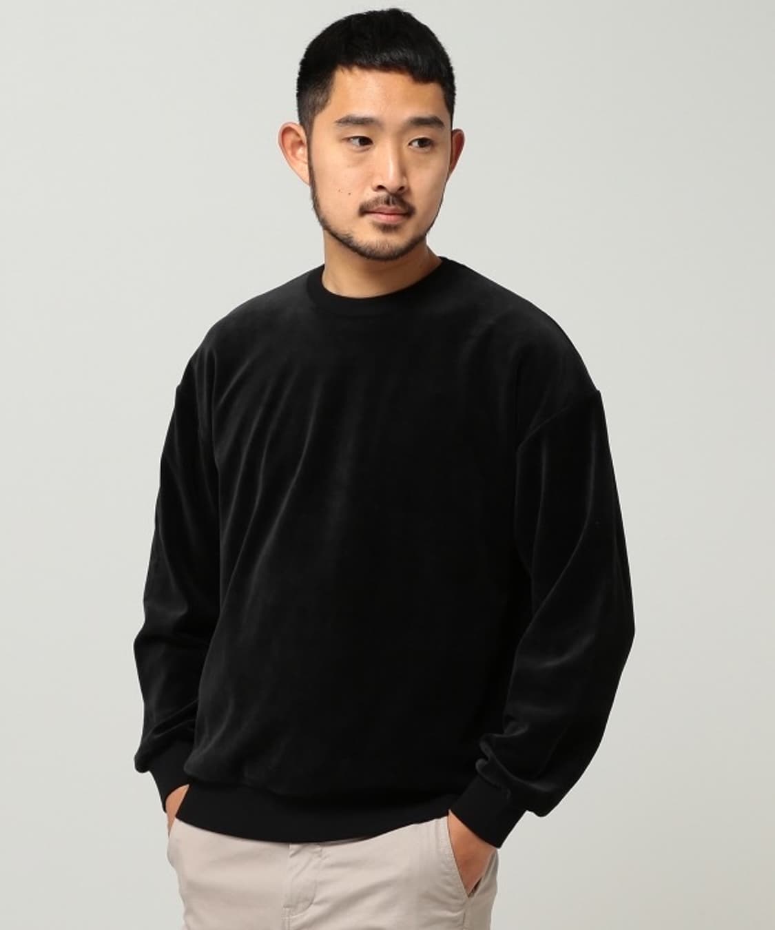 빔즈 벨루아 벨벳 스웻셔츠 블랙 맨투맨 L 상품이미지1