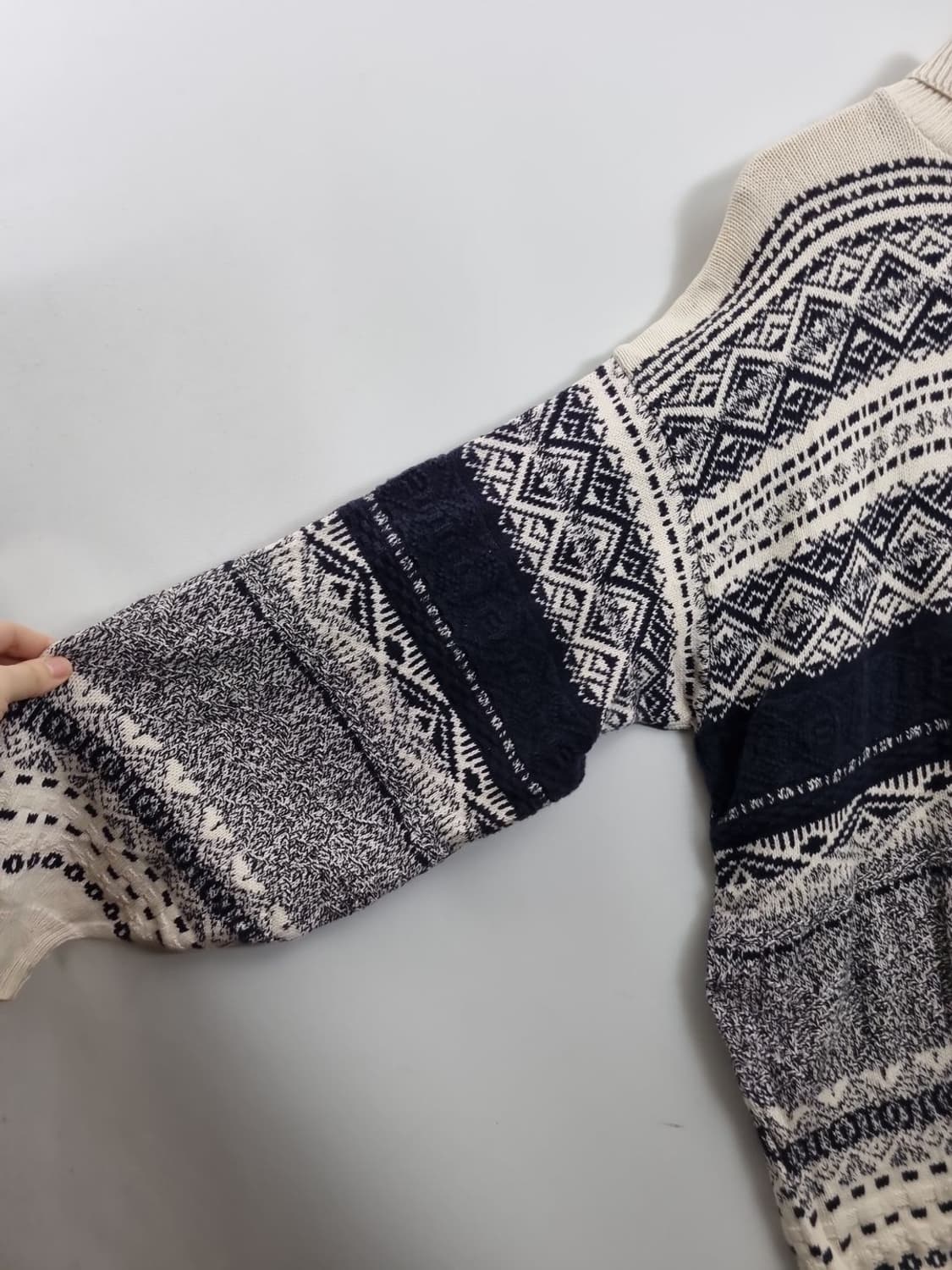 TT&CO 빈티지 에스닉 베이지 니트 코튼 100% 상품이미지5