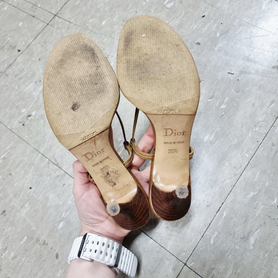 Dior 디올 가죽 샌들 오픈토힐 슬링백 구두 (225mm/35.5) 상품이미지9