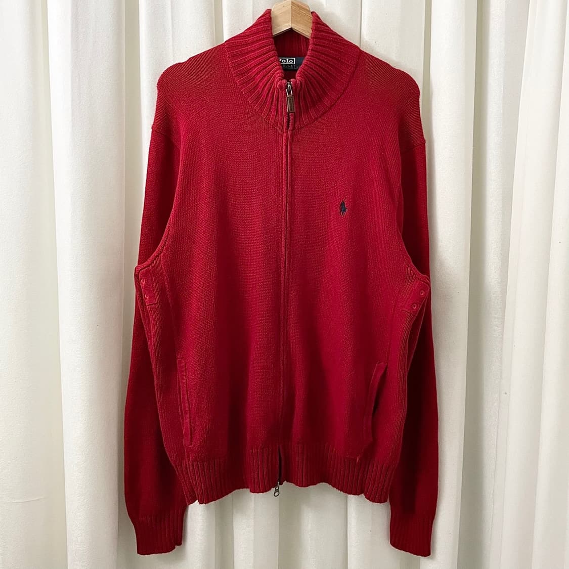 폴로 레드 니트 집업 상품이미지2