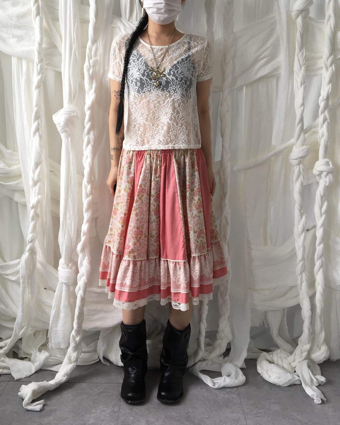 Ornement pattern lace t shirt 상품이미지6