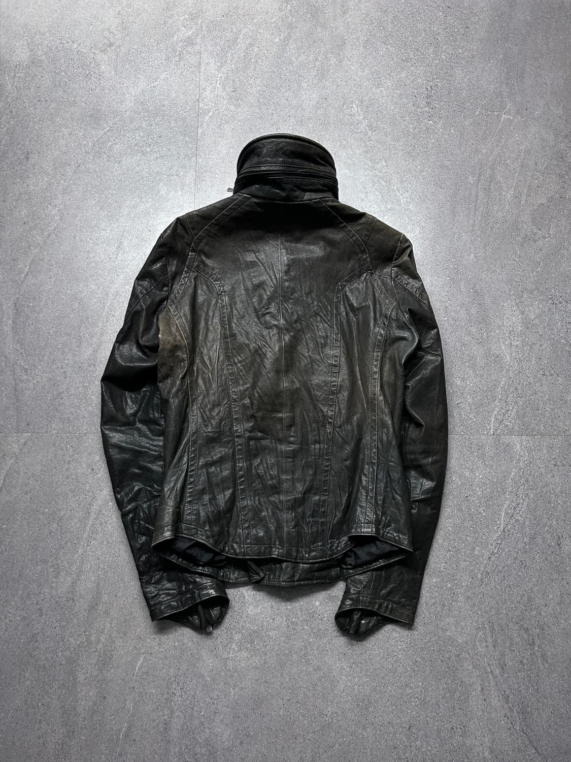 Luv Maison 아카이브 비대칭 하이넥 램스킨 자켓 상품이미지7