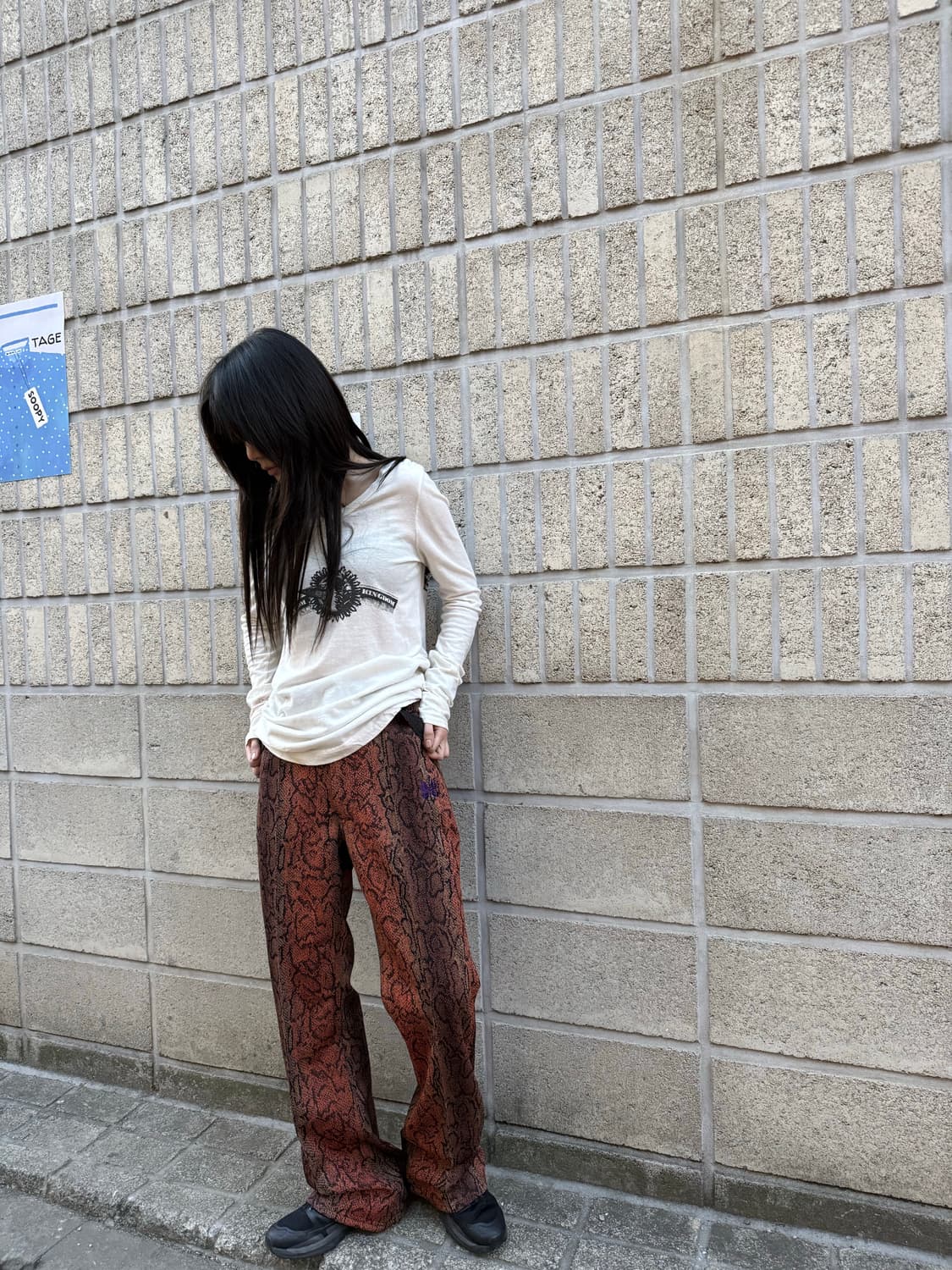 니들스 파이톤 패턴 스트레이트 트랙팬츠 상품이미지7