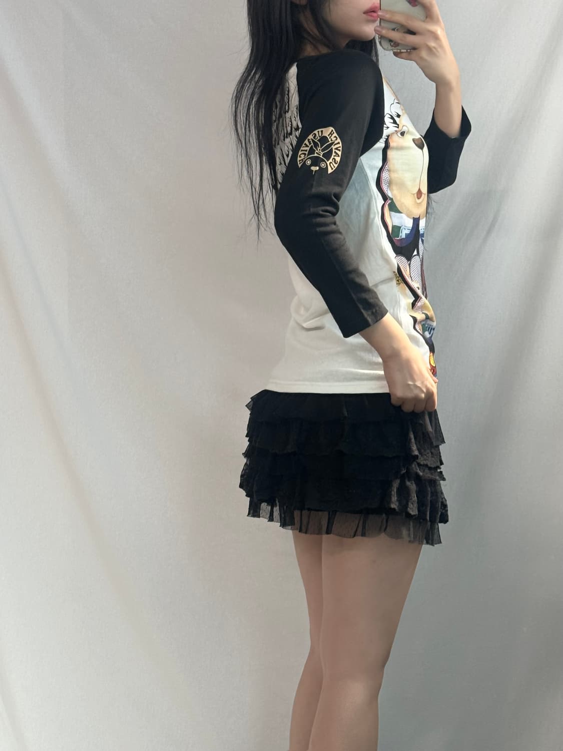 우사비치 프린티드 래글런 티 상품이미지6