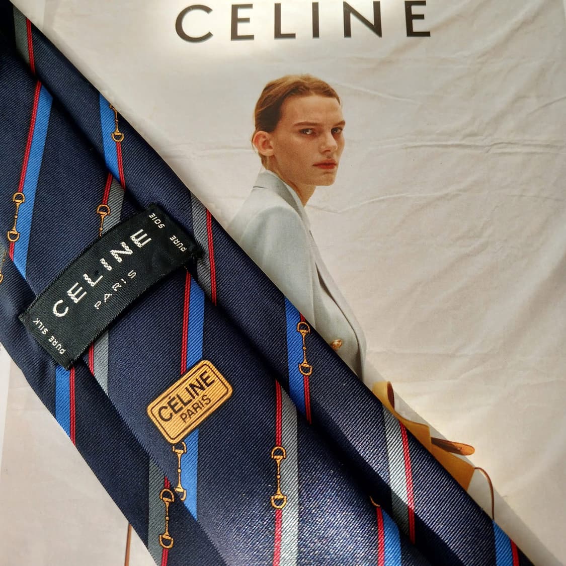 셀린느 실크 스트라이프 트리오페 넥타이 8.4cm A~B등급 A19492 상품이미지6