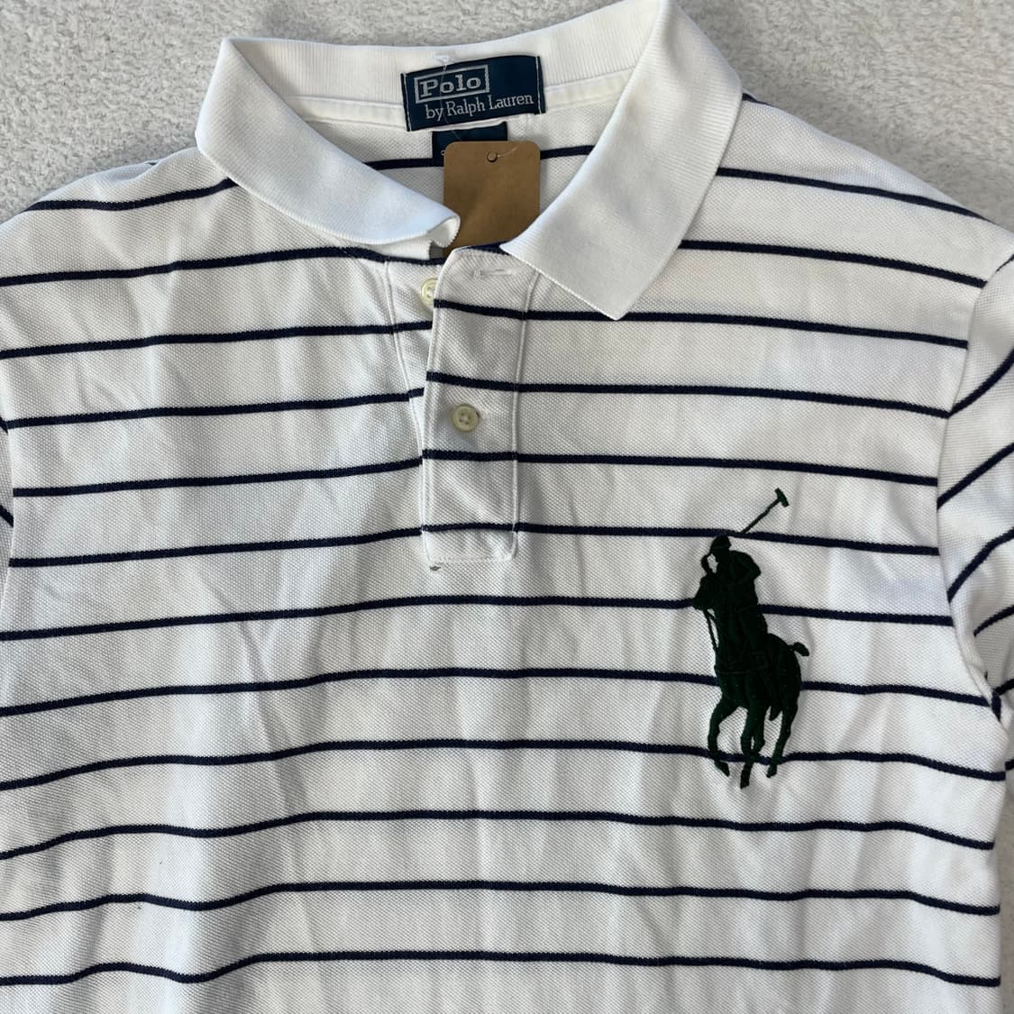 폴로랄프로렌 빅포니 스트라이프 카라티 화이트  상품이미지4