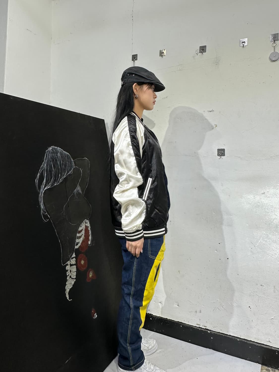 Jpn 일본빈티지 재패니즈 오리엔탈 네이비 블랙 양면 스카잔 자켓 상품이미지5