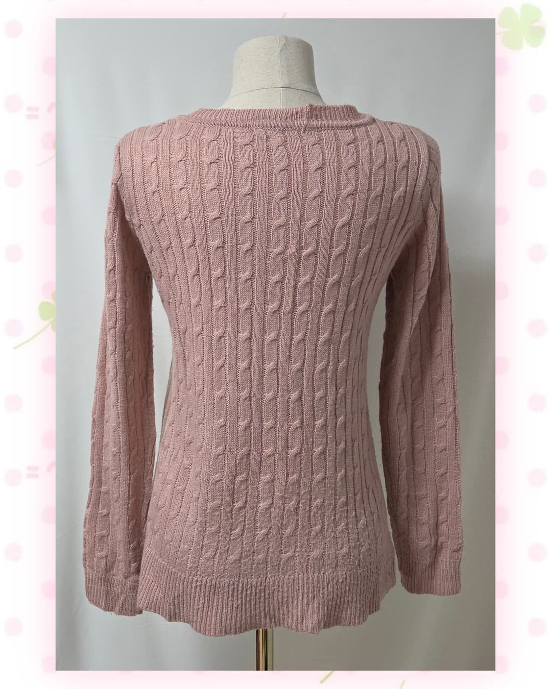 잉그니 핑크 케이블 브이넥 니트 상품이미지4