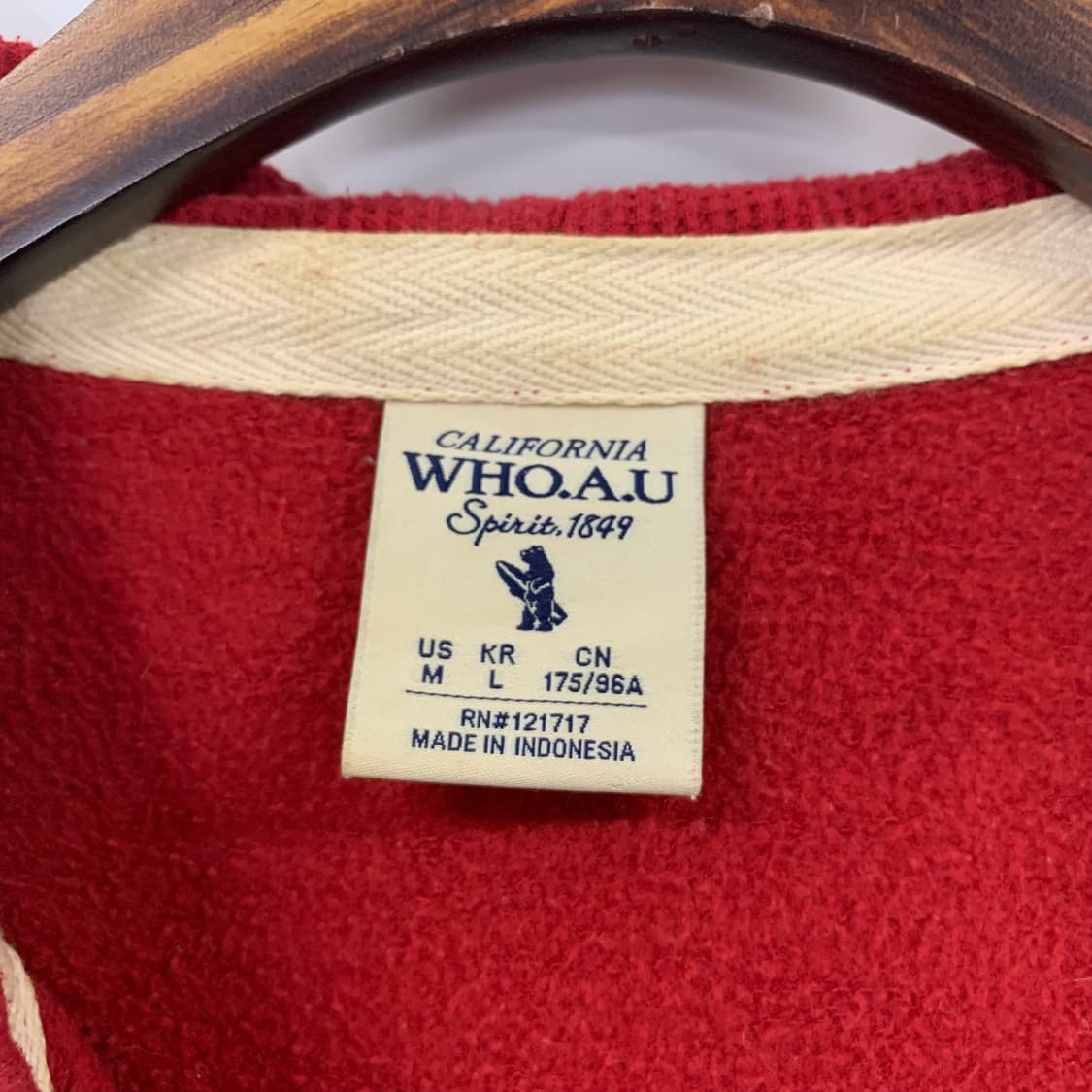 후아유 y2k 와투케 레드 후드집업 상품이미지6