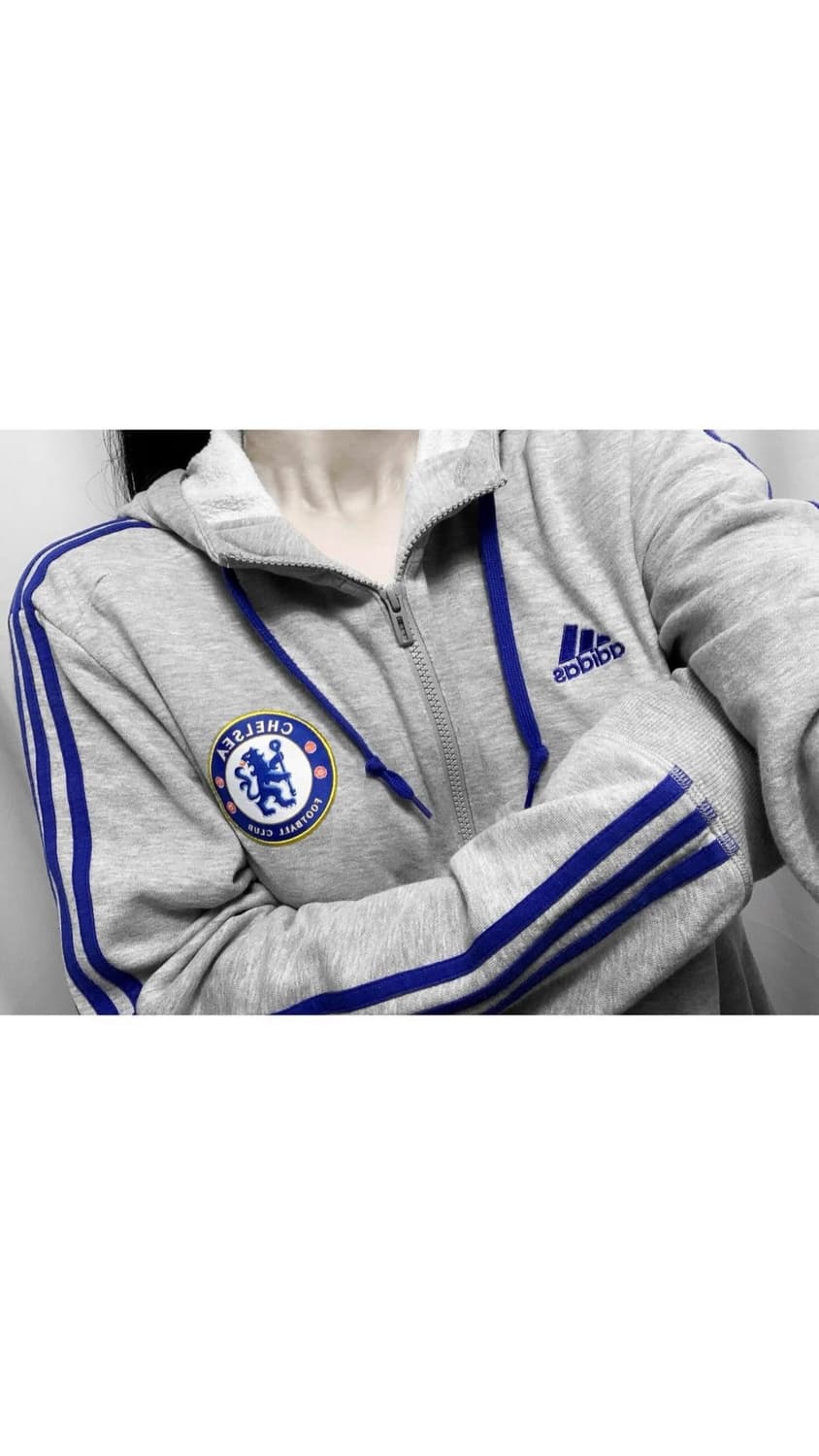 🐰아디다스 첼시 그레이 코튼 면 후드집업 데일리 꾸안꾸🩵 상품이미지1