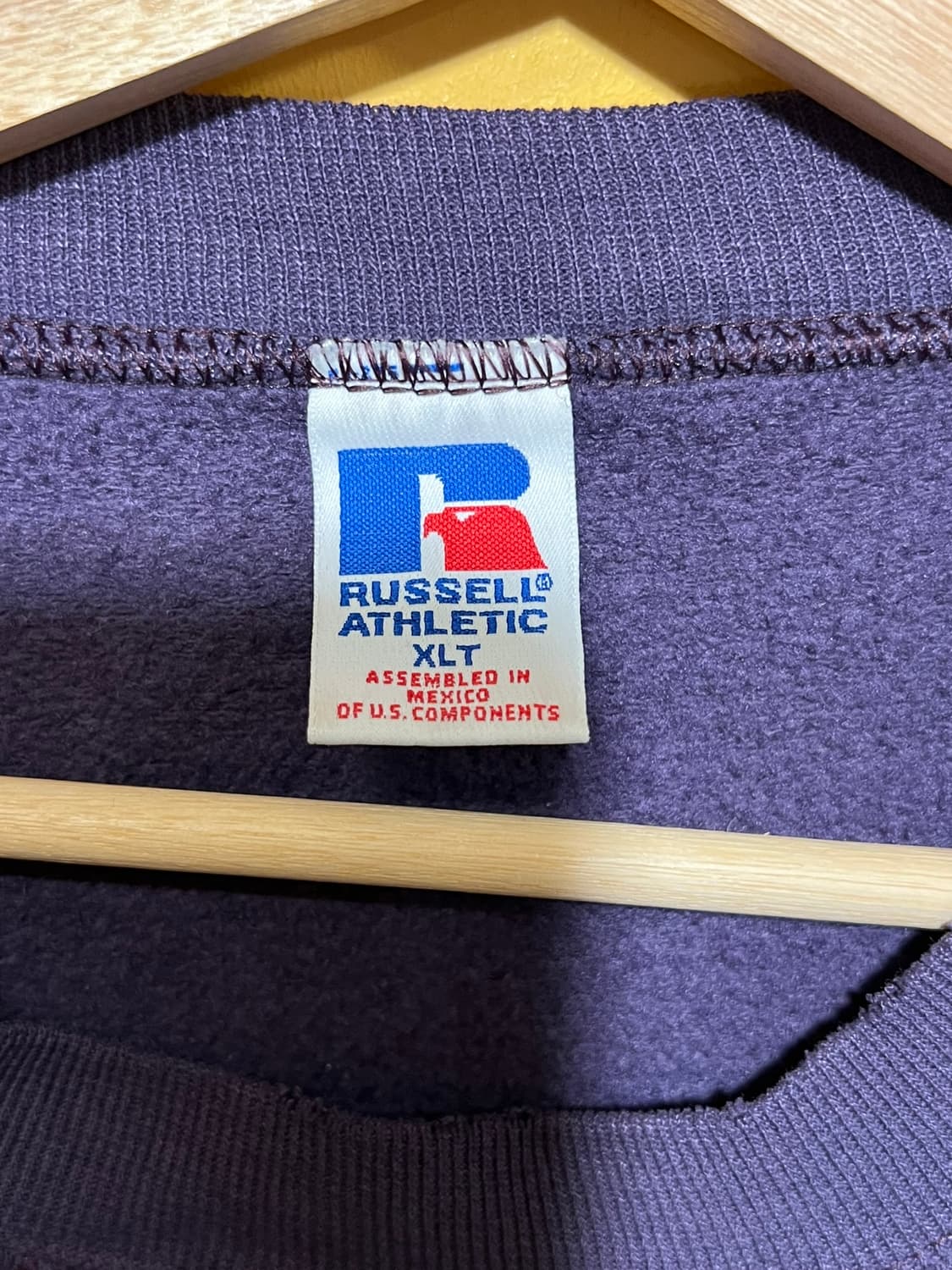 90's [XL] 러셀 애슬레틱 무지 스웻셔츠 퍼플 크루넥 빈티지 상품이미지8