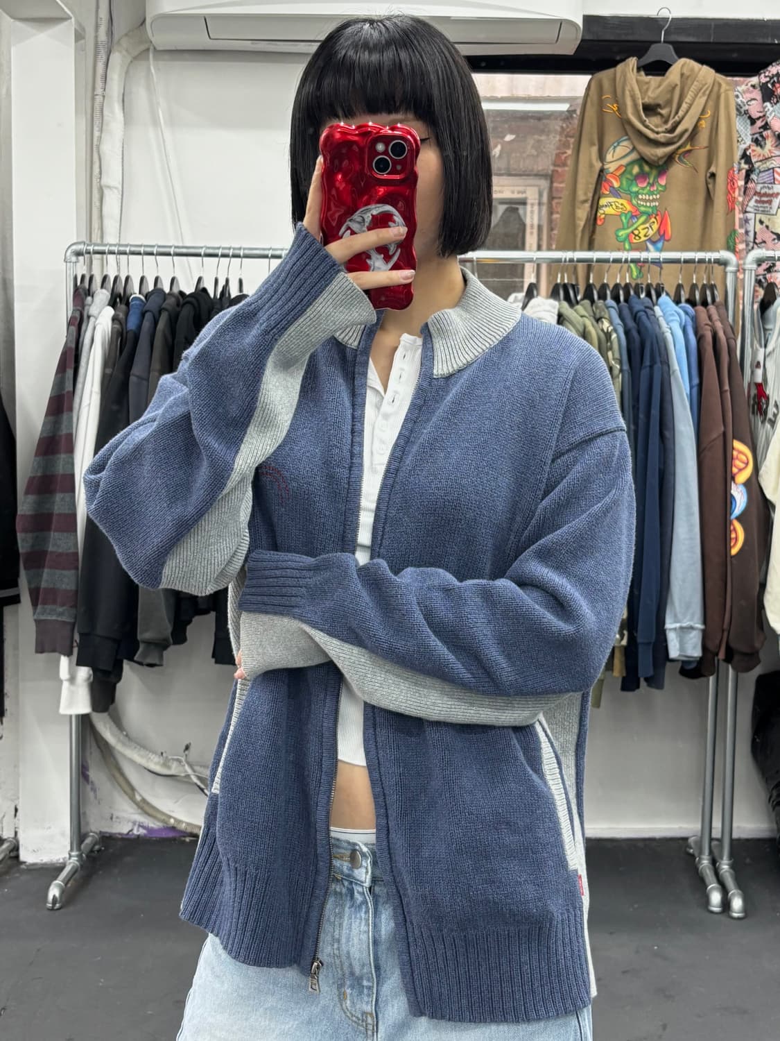 리바이스 빅로고 니트 집업 상품이미지2