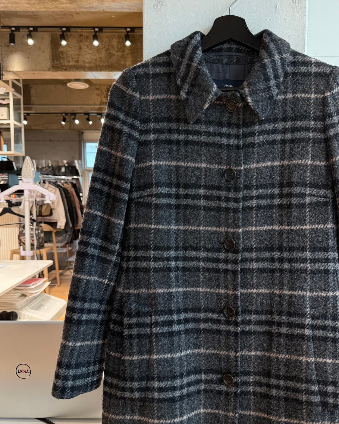 버버리 그레이 노바체크 울 롱 코트  상품이미지4