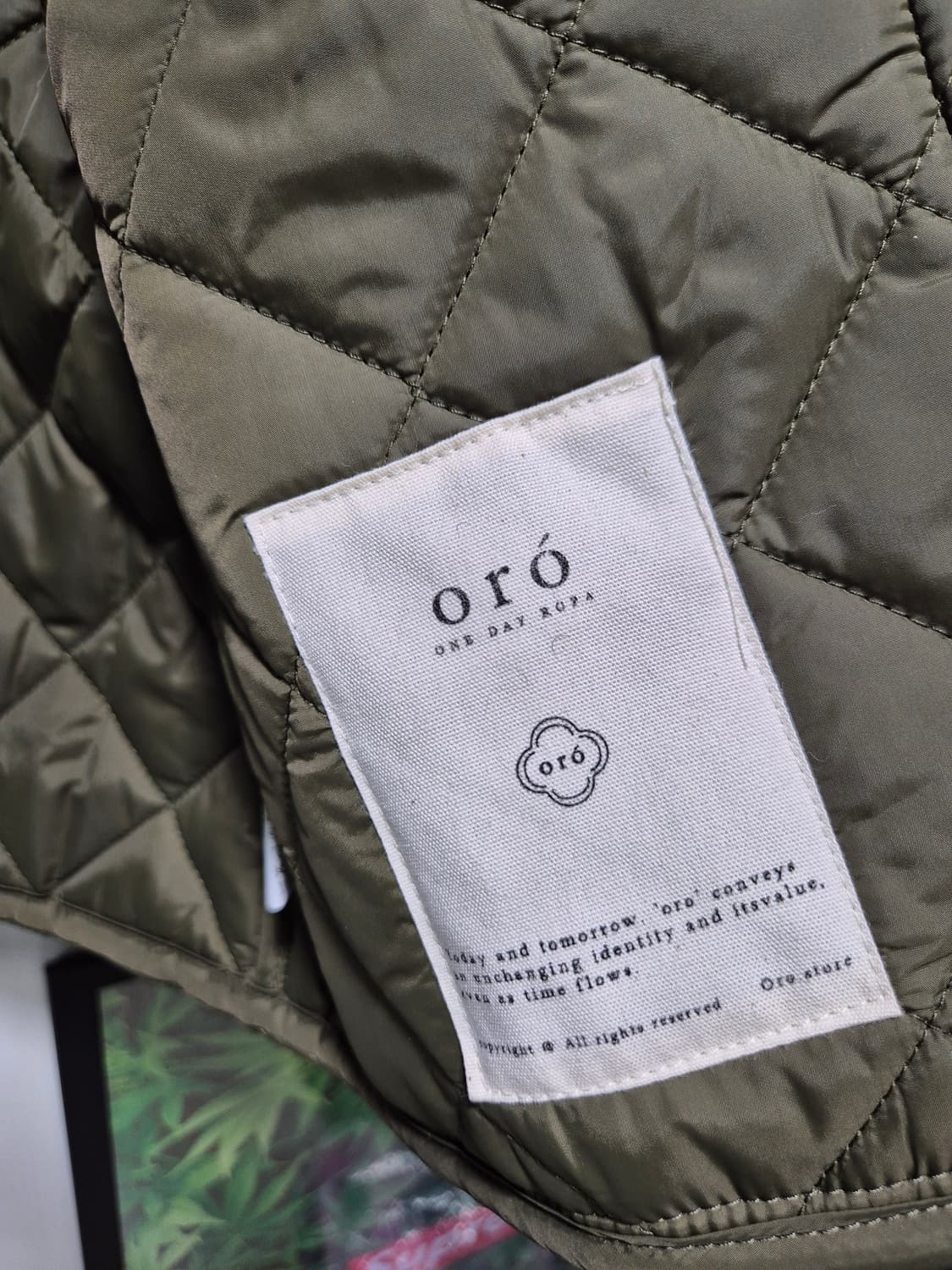 (세일)(새상품)ORO 오로 퀼팅 코듀로이 자켓 카키 상품이미지8