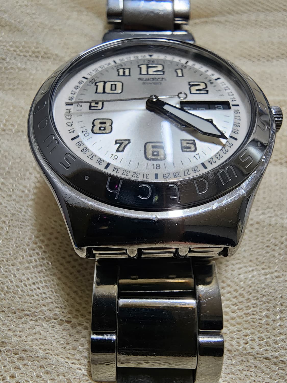 빈티지 스와치 아이러니 AG 1999 메탈 실버 시계 상품이미지5