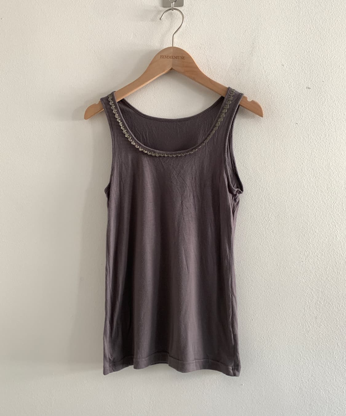 (Vintage)Lace u neck long sleeve t 상품이미지1